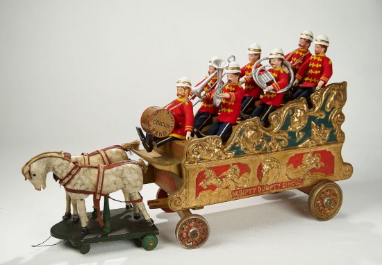 American Wooden Bandwagon, Musicians from Humpty Dumpty Circus by Schoenhut 17,000/24,000