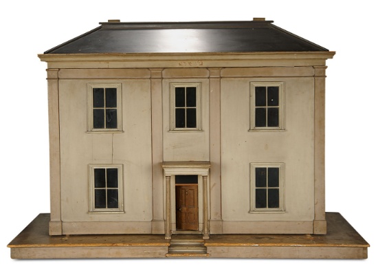 English Wooden Dollhouse in Fine Original State  8000/12,000