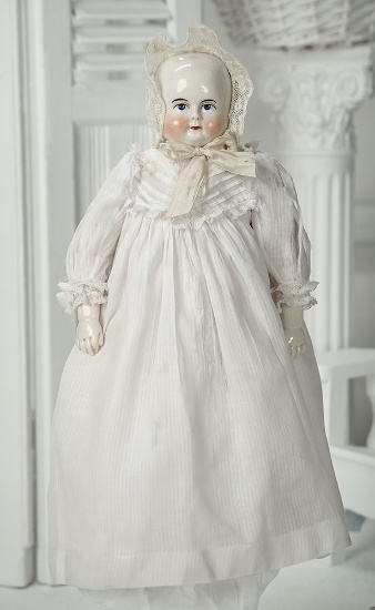 Early German Porcelain Doll with Taufling Body  900/1300