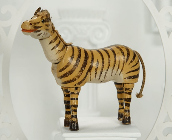American Wooden Glass-Eyed Zebra by Schoenhut, Style II 800/1000