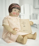 Rare American Cloth Doll with Original Catalog by Nina Albritton  2200/2800