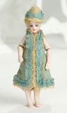 Very Rare French All-Bisque Mignonette with Jointed Elbows and Original Costume 1200/1500