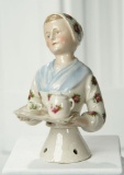 Large German Porcelain Half-Doll of Cocoa Lady by Goebel 400/500