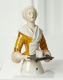 German Porcelain Half-Doll with Rare Brown Blouse Known as Baker's Cocoa Lady 300/500