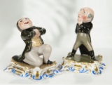 Pair, German Porcelain Miniature Amusing Figures  400/500