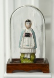 German Porcelain Figure of Young Girl under Glass Dome 200/300