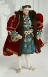 American Porcelain Portrait Doll of King Henry VIII by Martha Thompson 1100/1500