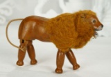 American Wooden Carved Lion, Style I, with Cloth Mane by Schoenhut 700/900