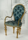 French Salon Chair for Poupee with Tufted Upholstery 500/700