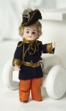 All-Bisque Miniature Doll for the French Market in Original Military Costume 400/500