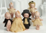 Set, German All-Bisque Kewpie Wedding Party in Original Costumes 700/900
