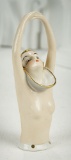 German Porcelain Half-Doll with Gilt Hair in Unusual Pose 300/500