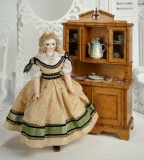 French Bisque Poupee with Cobalt Blue Eyes and Original Boutique Label 2200/2800