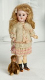 German Bisque Child in Original Costume with Toy Monkey 500/700