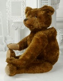 Rare and Wonderfully-Preserved Early Mystery Bear in Rich Brown Mohair  2200/2700
