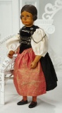 Swiss Carved Wooden Doll by Huggler in Original Costume 500/800