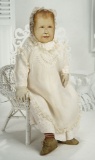 Early English Rag Doll of Hand-Woven Linen with Oil-Painted Face 2200/2800