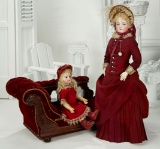 Beautiful French Bisque Brown-Eyed Bebe by Gaultier with Early Block Letter Markings 3200/4200 