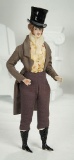 American Porcelain Portrait of Dapper Gentleman with Top Hat by Martha Thompson 1100/1500