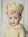 Large German Bisque Character Boy with Sculpted Hair, Model 2048, by Bruno Schmidt 800/1200