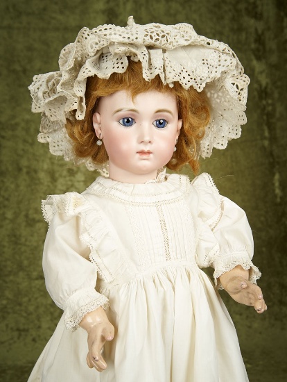 French bisque Bebe Triste, size 14, by Emile Jumeau with beautiful gleaming complexion $9000/11000
