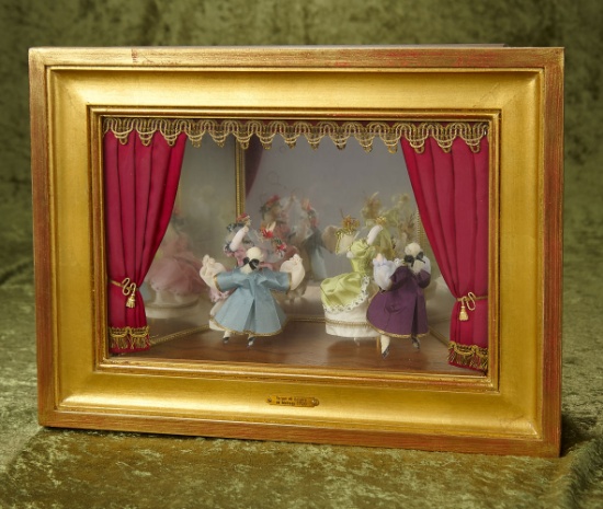 Swiss music box "Berger et Bergere de Watteau 1720", Reuge, mechanical dancing couples.  $900/1200