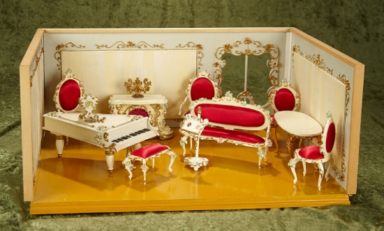 German Rococo Spielwaren Room by Rudolf Szalasi with Spielwaren Furnishings.  $400/500
