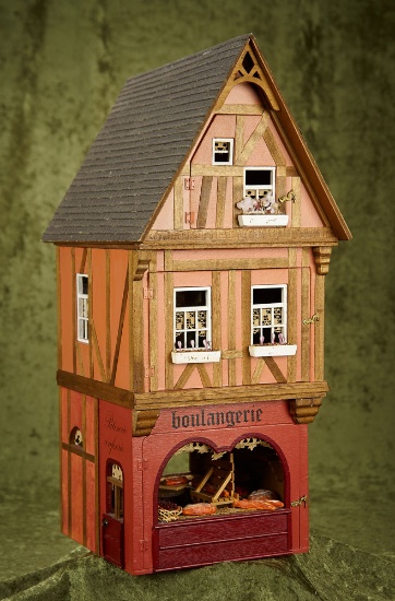French miniature Boulangerie shops, Catherine Riffault, commissioned from Au Nain Bleu $300/500