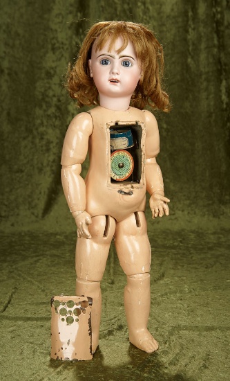 French bisque "Bebe Phonographe" in original box $3500/5500