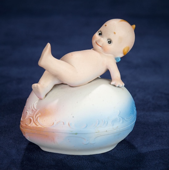 German All-Bisque Kewpie on Heart-Shaped Candy Dish 300/500