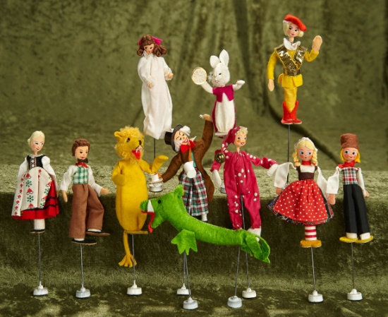 Ten German cloth puppets by BAPS including storybook characters. $300/400