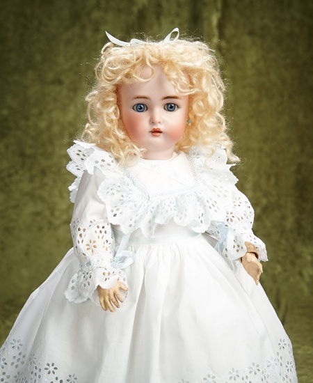 Pretty 19" German bisque child by Kammer and Reinhardt, lovely costume. $400/500