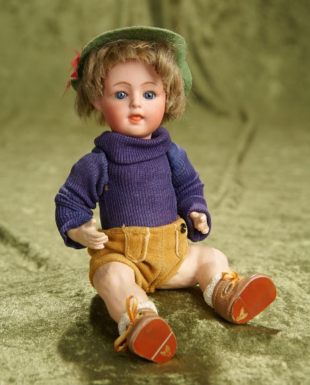 9" German bisque sleep-eyed character, 7558 by Gebruder Heubach. $400/500