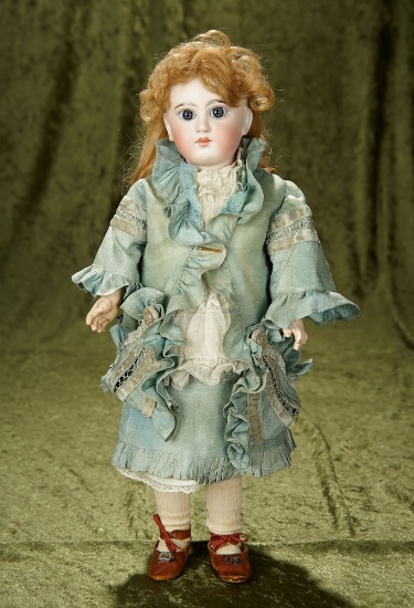 17" Beautiful Sonneberg bisque doll, 136, closed mouth in French look-alike manner. $800/1000