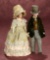 Pair, German Bisque Dollhouse Dolls as Fine Lady and Gentleman 500/700