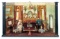 German Lithographed-over-Wood Doll Room with Wonderful Detail and Furnishings 1100/1300