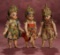 Wonderful Trio of German All-Bisque Brown-Complexioned Dolls in Original Costumes 1200/1500