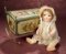 Rare German Lithographed Tinplate Candy Box in the Shape of Baby Cradle  800/1200