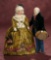 Two German Bisque Dollhouse Dolls in Wonderful Costumes 400/600