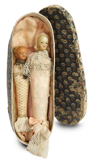 Two Continental Wax Poupards in Original Presentations 800/1200