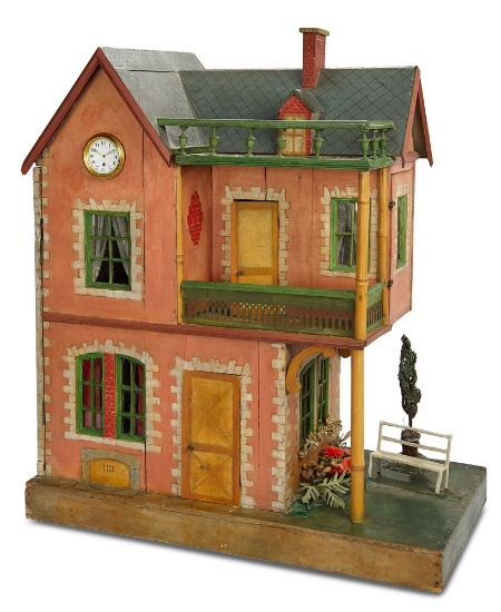 Grand German Wooden Dollhouse with All-Original Papers with Luxury Details 2500/3500