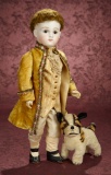 German Bisque Closed Mouth Doll by Kestner as Marquis, with Pup 1200/1600