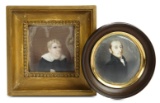 Two Early 1800s Miniature Portrait Paintings 600/900