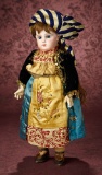 French Bisque Bebe E.J., Emile Jumeau Superb Exotic Costume and Signed Jumeau Shoes 3500/4500