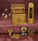 Collection of German Ormolu Dollhouse Accessories 800/1000
