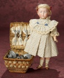 French Doll's Woven Basket with Soft Metal Set and Napkins 200/300