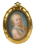 Early Miniature Portrait Painting in Original Frame, Dated 1772 500/800