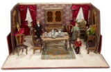 French Miniature Room with Original Furnishings in Original Presentation Box 1400/1800