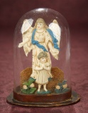 Early German Waxed Valentine in Miniature Dome 300/500