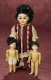 German Bisque Child Doll, 1129, by Simon and Halbig with Her Two Miniature Dolls 800/1100